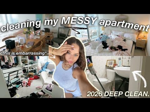 EXTREME MESSY APARTMENT DEEP CLEAN | cleaning & organizing motivation for 2026 (this was so bad) thumbnail
