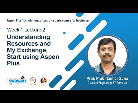Lec 2: Understanding Resources and My Exchange, Start using Aspen Plus thumbnail