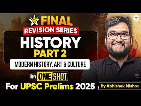 Complete History Revision in ONE SHOT for UPSC Prelims 2025 | Modern History, Art & Culture Marathon thumbnail
