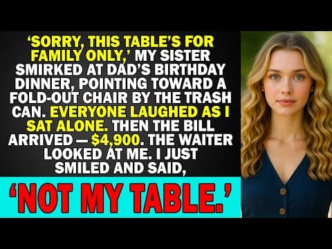 At Dad’s Birthday Party, My Sister Smirked: ‘Sorry, This Table’s For Family Only,’and Pointed Toward thumbnail