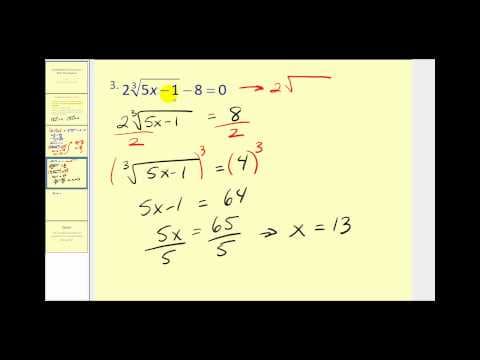 Solving Radical Equations part 1 of 2 thumbnail