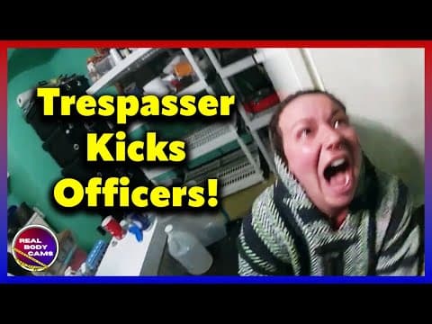 Insane Woman Kicks Officer in Groin, Resists Arrest In Intense Confrontation! thumbnail