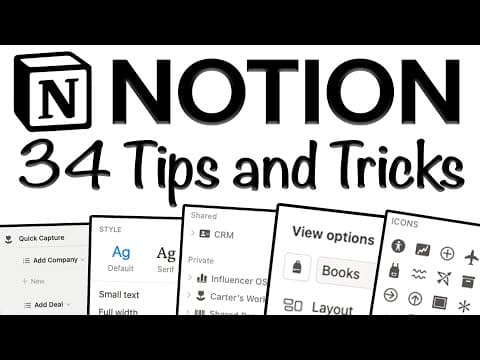 34 Unique Notion Tips and Tricks [2023 Notion Tutorial] ✨💻 thumbnail