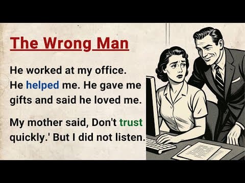 Learn English through Stories Level 3 ⭐ The Wrong Man -  Improve your English | English Audio Story thumbnail