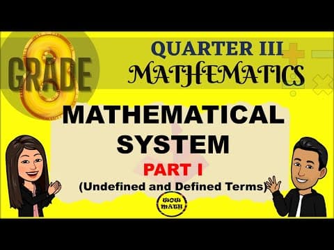MATHEMATICAL SYSTEM || UNDEFINED AND DEFINED TERMS || GRADE 8 MATHEMATICS Q3 thumbnail