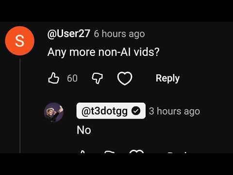 Why Does Theo Make So Much Content About AI? thumbnail