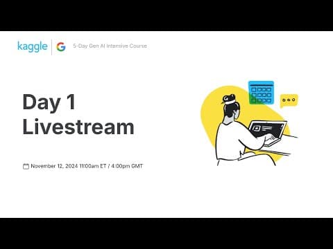Day 1 Livestream with Paige Bailey – 5-Day Gen AI Intensive Course | Kaggle thumbnail