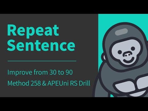 Repeat sentence (RS) | best Tips & Exam Strategies 2022 | PTE Speaking | APEUni | Method 258 thumbnail