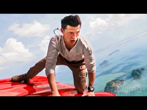 Tom Holland falls out of a car falling out of a plane | Uncharted | CLIP 🔥 4K thumbnail