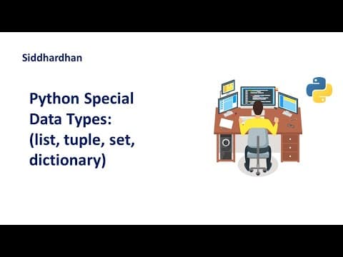 2.4. Python Special data types | List Tuple Set Dictionary | Python Tutorial thumbnail