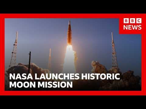 Artemis II roars into space on historic Moon mission | BBC News thumbnail