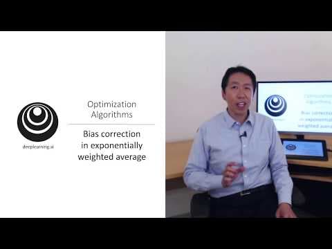 Bias Correction of Exponentially Weighted Averages (C2W2L05) thumbnail