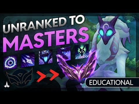 Educational UNRANKED to MASTERS on KINDRED GUIDE - How to Master Kindred in Every Elo thumbnail