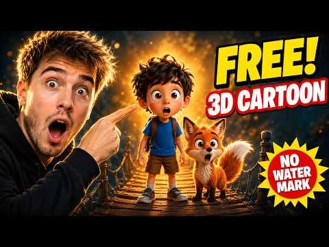 Make A Full 3D Cartoon Animation with FREE AI (Perfect Character Consistency + Lip Sync) thumbnail