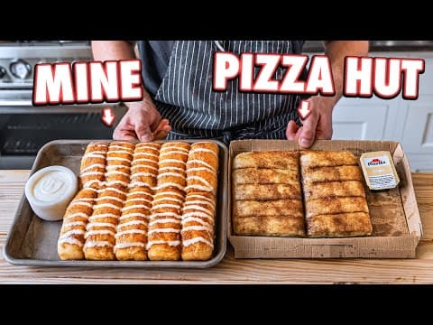 Making Pizza Hut Cinnamon Sticks At Home | But Better thumbnail
