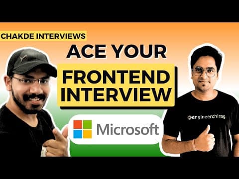 Microsoft Frontend Interview Experience | Chakde Interviews ⚡️ thumbnail