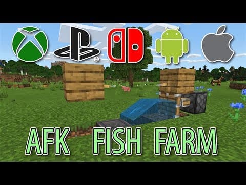 How to Build an AFK Fish Farm in Minecraft Bedrock thumbnail