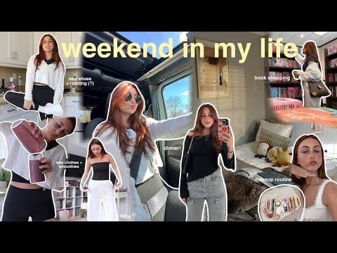 spend a weekend with me🫂♥️ (working out, traders haul, makeup routine, new hair, dinners, + chats!) thumbnail