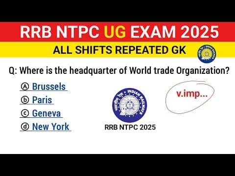 RRB NTPC UG EXAM 2025 | RRB NTPC All shifts repeated Questions | 12th level Exam GK questions  thumbnail