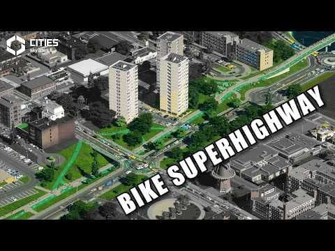 Can BIKE SUPERHIGHWAYS fix Terrible traffic in Vanilla? Cities Skylines 2 Bike Patch thumbnail