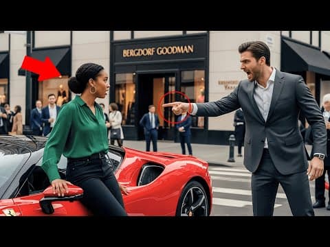 BILLIONAIRE CEO YELLS AT BLACK LADY FOR TOUCHING HIS FERRARI—MOMENTS LATER, SHE FIXES THE ENGINE. thumbnail