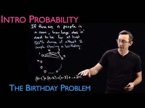 The Birthday Problem in Probability: P(A) = 1 - P(not A) thumbnail