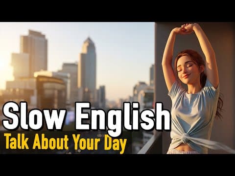 Talk About Your Day In Slow English | Easy Daily English For Beginners | Daily Routine English thumbnail