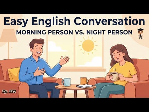 English Conversation | Morning Person vs. Night Person | Easy English Practice | English Podcast thumbnail