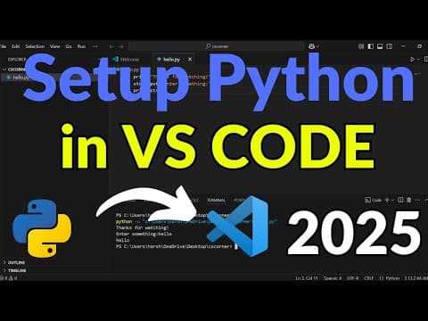 How to Run Python in Visual Studio Code on Windows 10/11 [2025] | Run Sample Python Program thumbnail