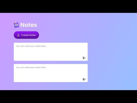 How To Build Notes App Using HTML CSS and JavaScript thumbnail