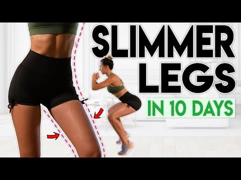 SLIMMER LEGS in 10 Days (lose thigh fat) | 8 minute Home Workout thumbnail