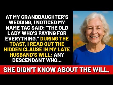 At my granddaughter’s wedding, I noticed my name tag said: “The old lady who’s paying for everythin thumbnail