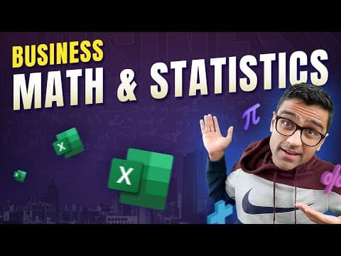Business Math & Statistics Using Excel For Data Analysts and Data Scientists thumbnail