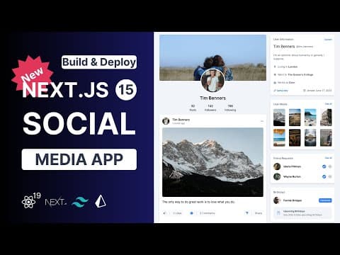 Full-Stack Social Media App Tutorial with React 19 & Next.js 15 & MySql | React Next.js Full Course thumbnail