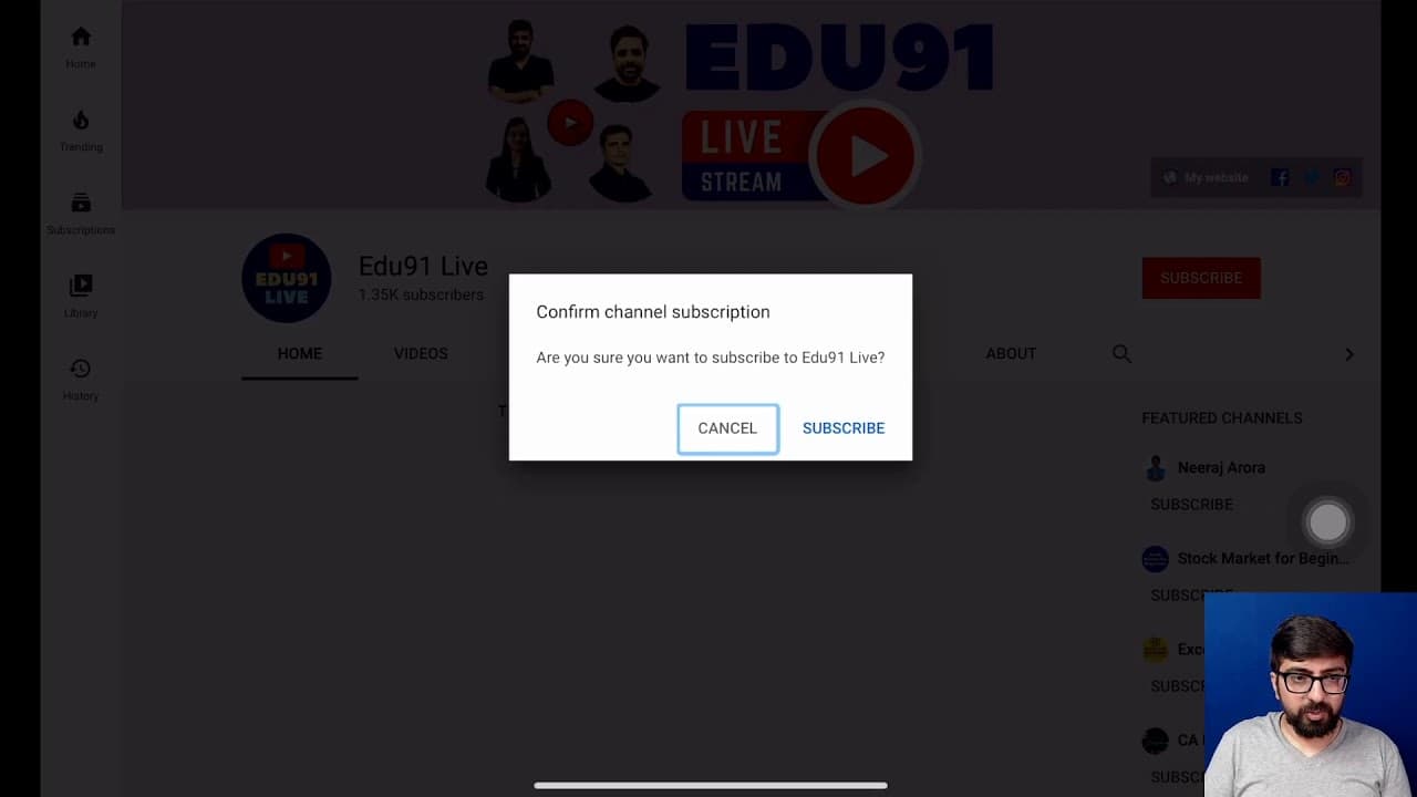 YouTube video player