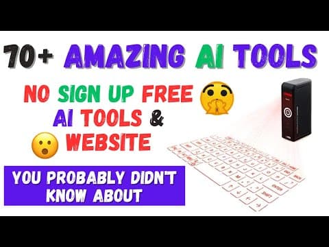 70 Amazing No Sign Up FREE AI Tools and Websites 🔥 thumbnail
