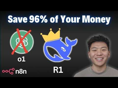 Two Ways to Save 96% of Your Money Using DeepSeek R1 in n8n thumbnail
