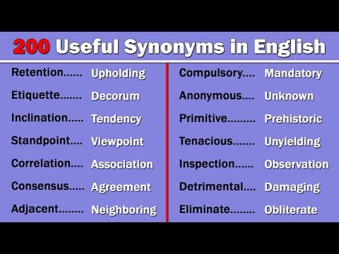 200 Useful Synonym Words in English | Build up Your English Vocabulary thumbnail