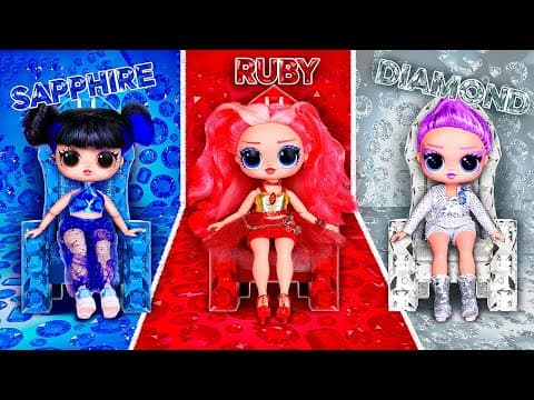 Creating Diamond, Ruby & Sapphire Demon Hunters Rooms! 10 DIYs for L.O.L. Dolls thumbnail