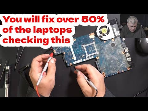 Motherboard repair tips & tricks - Toshiba C850 laptop not charging, not turning on - a simple test thumbnail
