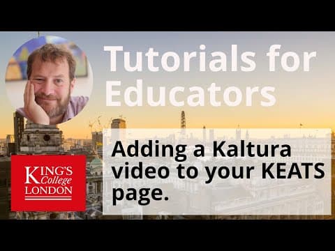 How to Embed a Kaltura Video on a Keats Page thumbnail