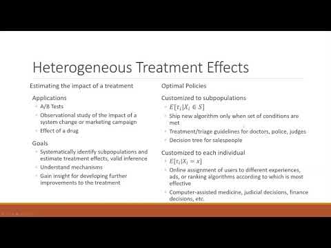 Susan Athey Guest Talk - Estimating Heterogeneous Treatment Effects thumbnail