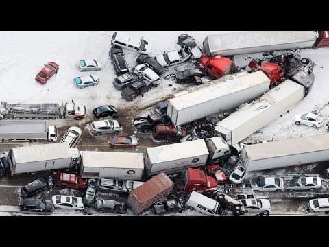 Chaos in Minnesota Today! Extreme Blizzard Causing 400 Collision Pileup in Michigan thumbnail
