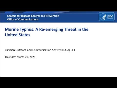 Murine Typhus: A Re-emerging Threat in the United States thumbnail