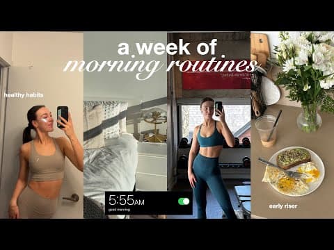 WEEK OF MORNING ROUTINES | waking up at 5AM, workouts, breakfast inspo & motivation thumbnail