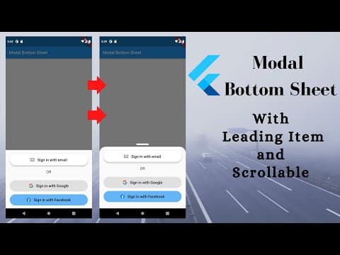 Scrollable Draggable Rounded Modal Bottom Sheet - Flutter 2022 thumbnail