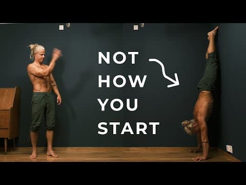 Absolute beginner handstand tutorial - NO REQUIREMENTS NEEDED! thumbnail