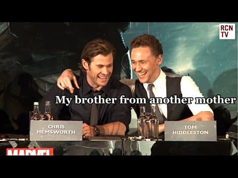 Chris Hemsworth and Tom Hiddleston being brothers for ALMOST 10 minutes thumbnail
