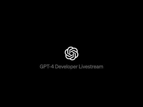 GPT-4 Developer Livestream thumbnail