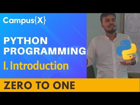 Introduction to Python | Python Tutorial #1 | Python for Beginners | Zero to One thumbnail
